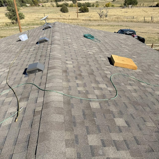 Completed residential shingle roof