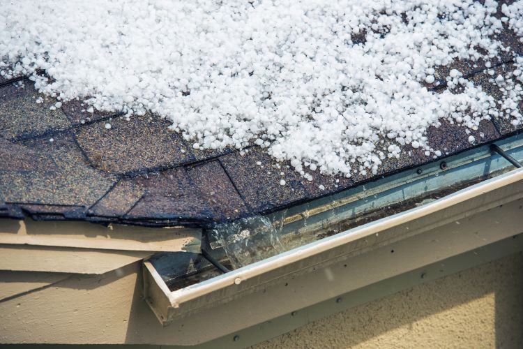 Hail damaged residential roof